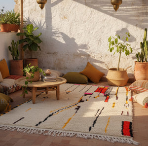 Tapis Azilal "Tazrart" – L'Art Berbère Moderne en Laine Naturelle 2,87 X 1,60 m